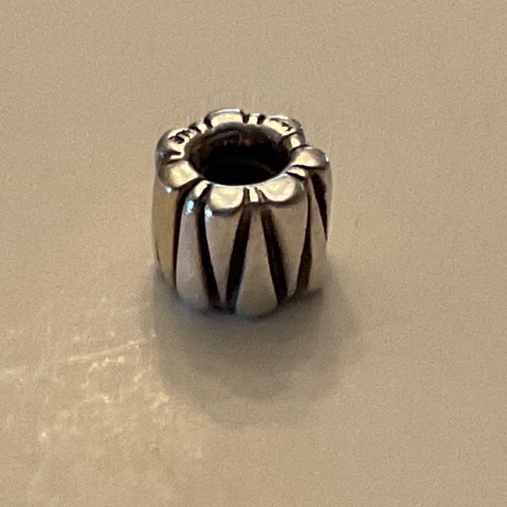 Authentic Pandora Sterling Silver and 14k Gold TRIANGLES Charm #790357 - Picture 2 of 5